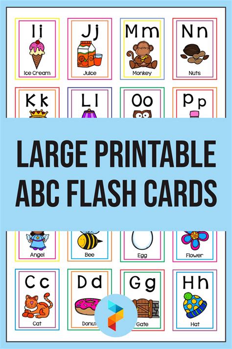 Large Alphabet Flashcards Printable
